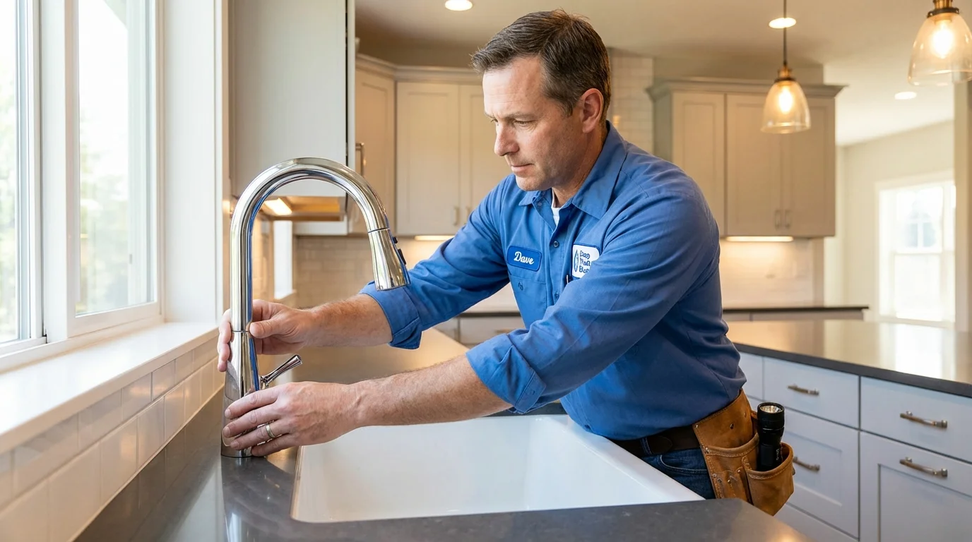 Kitchen faucet installation by Johns Plumbing LLC in Brockport